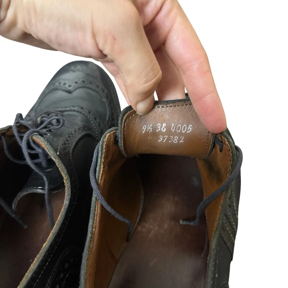 Allen Edmonds McAllister Oxford Mens 9.5 Black Leather Wingtip Brogue 4005 37382